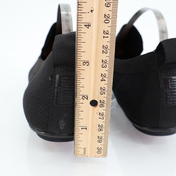 FitFlop Allegro Shoes 7 Loafer Black Textile Knit Slip On Ballet Flats - Picture 6 of 11